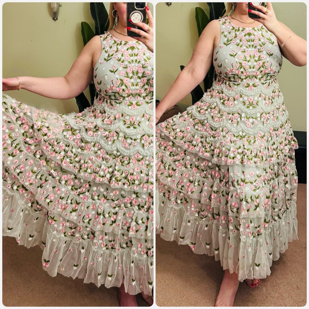 Mac Duggal Floral Embroidered Tulle Dress – Size 12 – NWT – Rare / Sample Piece - Picture 6 of 15